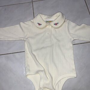 Disney Cream Bodysuit with‎ Floral Accents